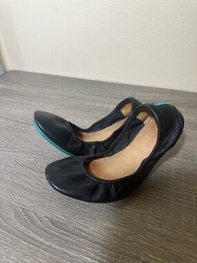 Tieks Black Matte Leather Foldable Ballet Flats Comfort Travel Shoes Sz 8
